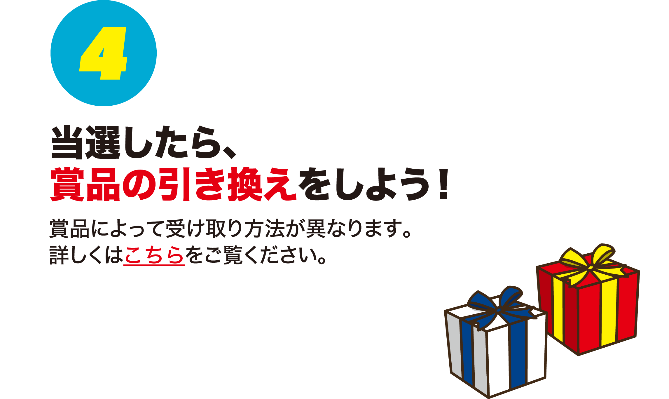 4.当選したら、賞品の引き換えをしよう!