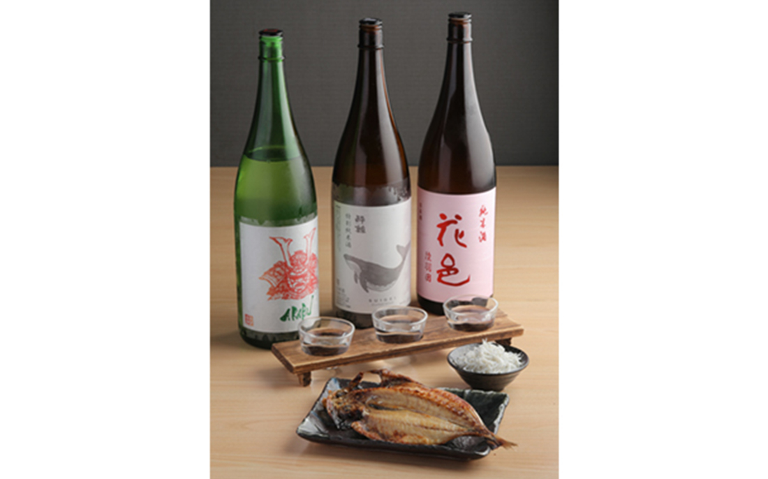 うまい魚を食べたいなら「ひもの野郎」。旨味の凝縮した「灰干し」の干物を昼はお得な定食で、夜は50種類以上を揃えたこだわりの日本酒とともにお楽しみください。