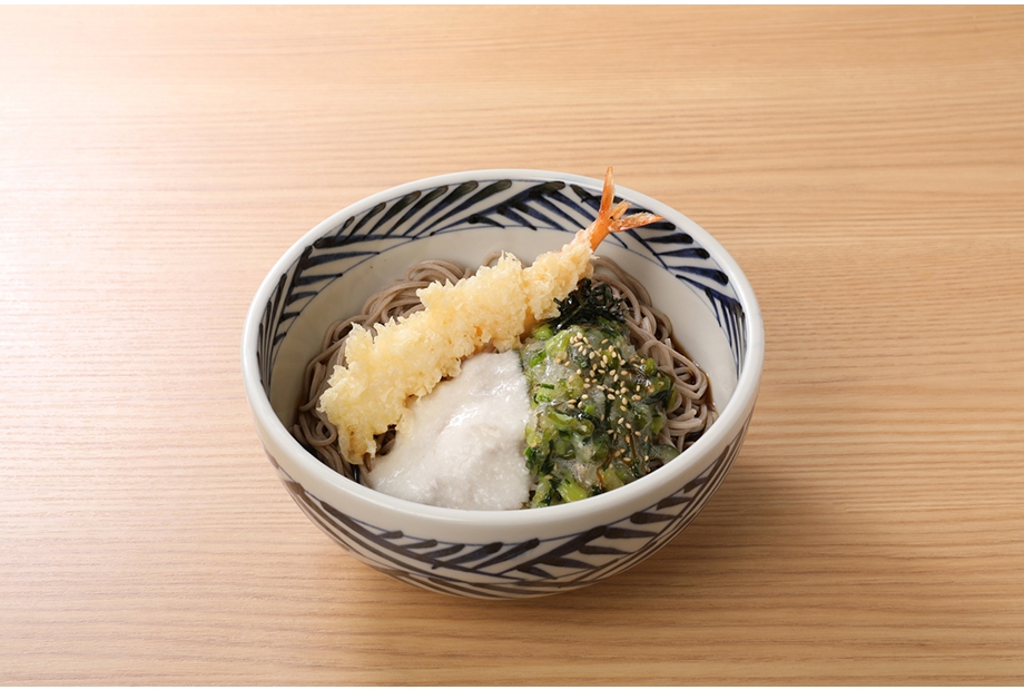海老天わさびとろろそば（１尾）　税込950円